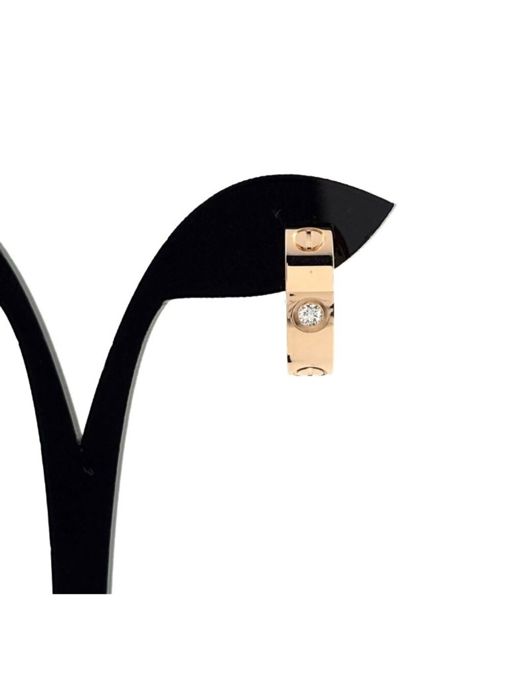 Cartier Love Hoop Pink Gold Melee Diamond Earrings